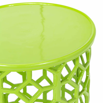 Morada Green Geometric Metal End Table