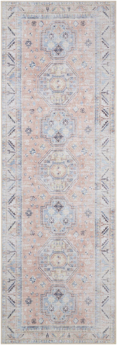 Morcott Peach Washable Area Rug