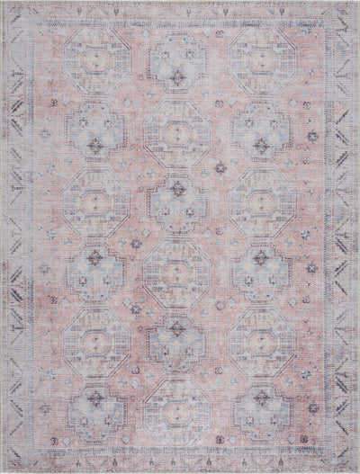 Morcott Peach Washable Area Rug