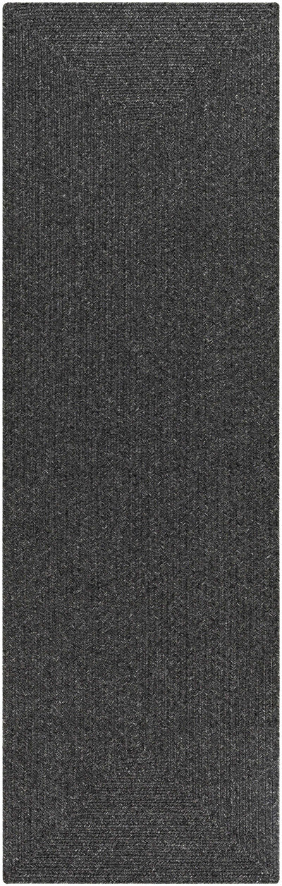 Black Braided Faux Jute Rug