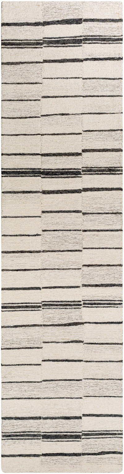 Moorebank Black Striped Wool Rug