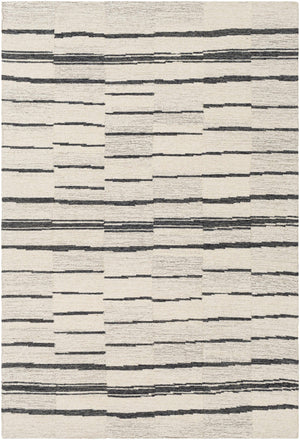 Moorebank Black Striped Wool Rug