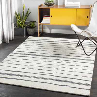 Moorebank Black Striped Wool Rug