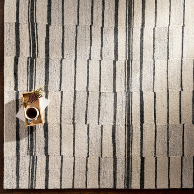 Moorebank Black Striped Wool Rug