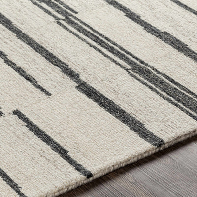 Moorebank Black Striped Wool Rug