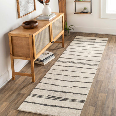 Moorebank Black Striped Wool Rug