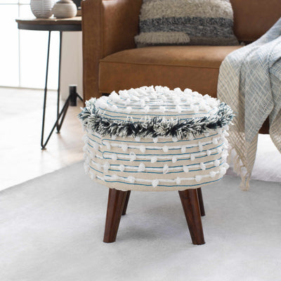 Matagami Beige Hand Woven Stool