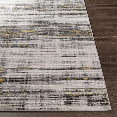 Moy Gray&Yellow Striped Area Rug - Clearance