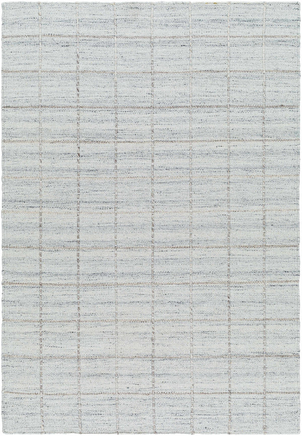 Nissa Light Gray Checkered Wool Rug