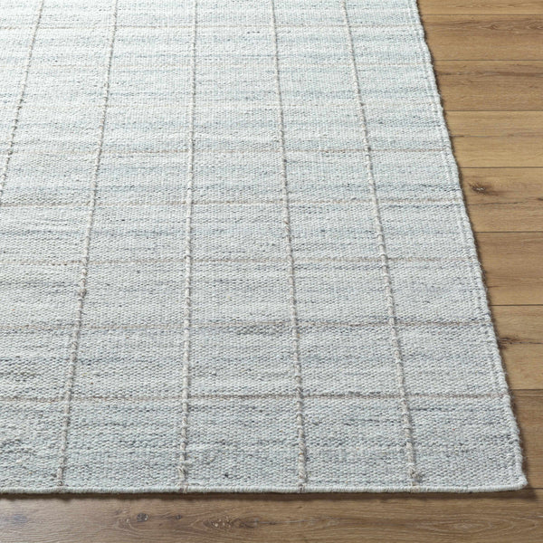 Nissa Light Gray Checkered Wool Rug