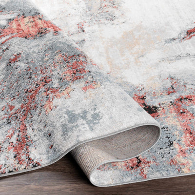 Kirkland Silver-Red Marble Rug