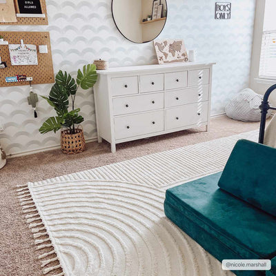 Guiling Textured Cream Area Rug