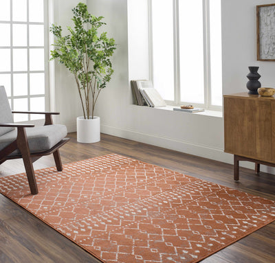 Scandi Orange All Over Pattern Rug