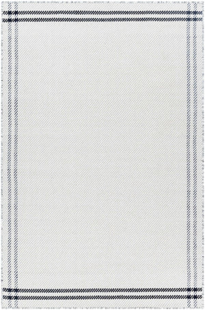 Nimue Cream & Blue Bordered Wool Rug