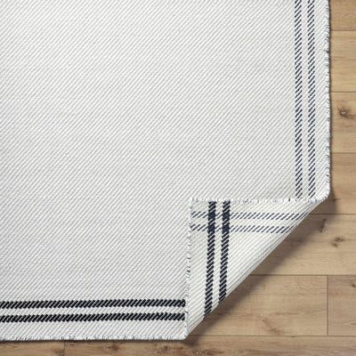 Nimue Cream & Blue Bordered Wool Rug