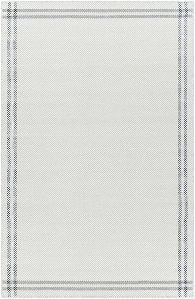 Nimue Cream & Charcoal Bordered Wool Rug