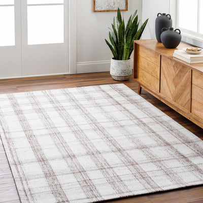 Nedaa Brown Plaid Area Rug