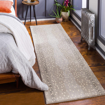 Curdworth Gray Deer Printed Wool Rug