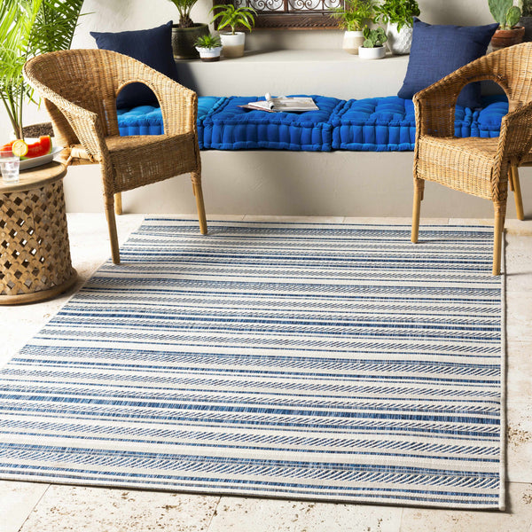 Olin White&Blue Performance Rug