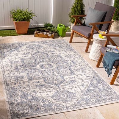 Aure Blue Indoor & Outdoor Rug - Clearance