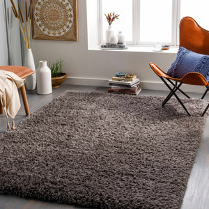 Siari Solid Charcoal Shag Rug - Clearance