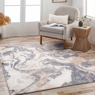 Paraburdoo Cream Gray Marble Rug - Clearance