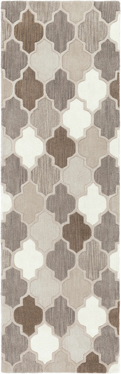 Paron Brown Gray Trellis Wool Carpet