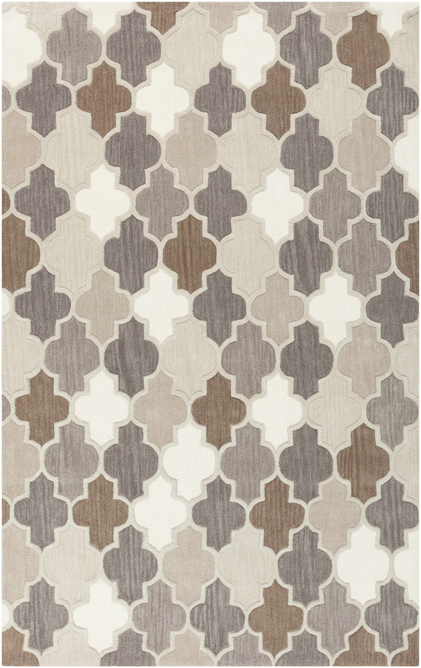 Paron Brown Gray Trellis Wool Carpet