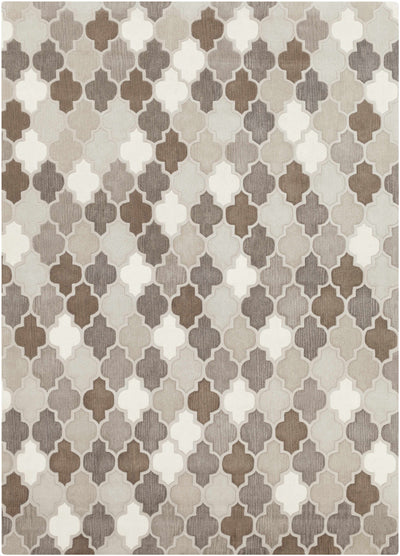 Paron Brown Gray Trellis Wool Carpet