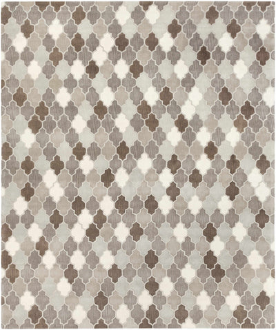 Paron Brown Gray Trellis Wool Carpet