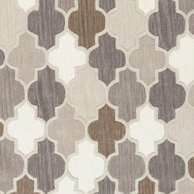 Paron Brown Gray Trellis Wool Carpet