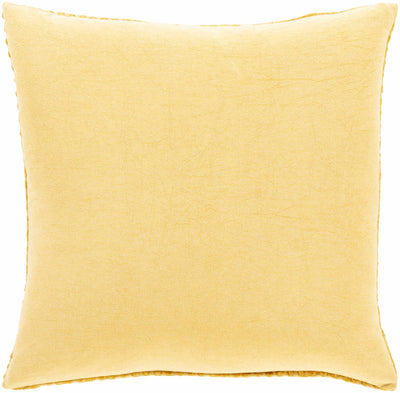 Paulding Textured Yellow Cotton Square Throw Pillow