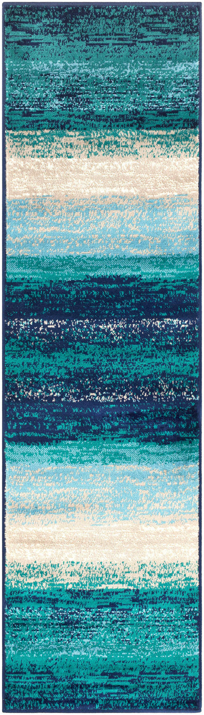 Peosta Blue Striped Area Rug