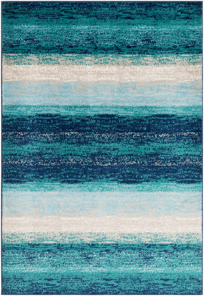 Peosta Blue Striped Area Rug