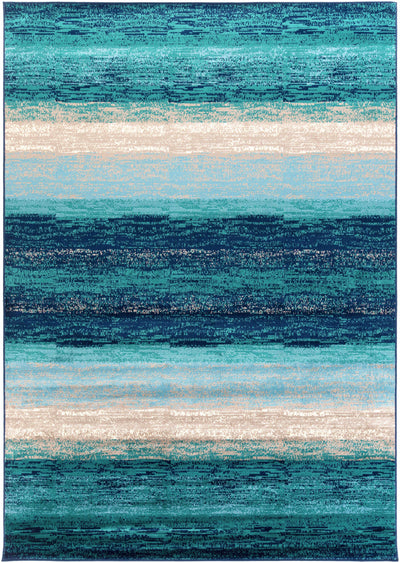 Peosta Blue Striped Area Rug