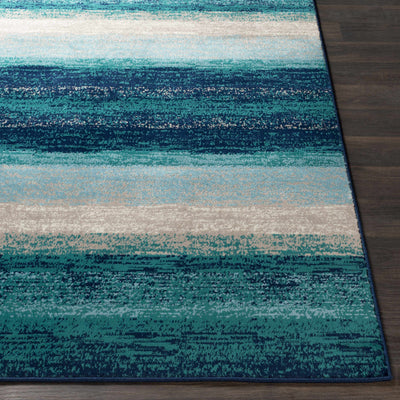 Peosta Blue Striped Area Rug