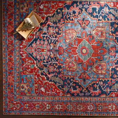 Pauline Red Medallion Performance Rug