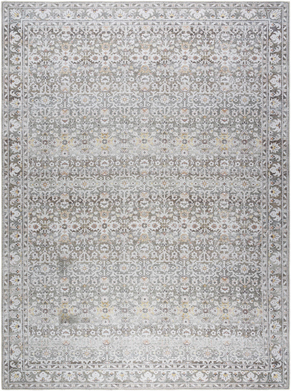 Rainier Damask Brown Washable Rug - ourpnwhome x Livabliss