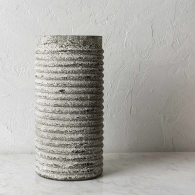 Polopina Gray Textured Cylindrical Decor