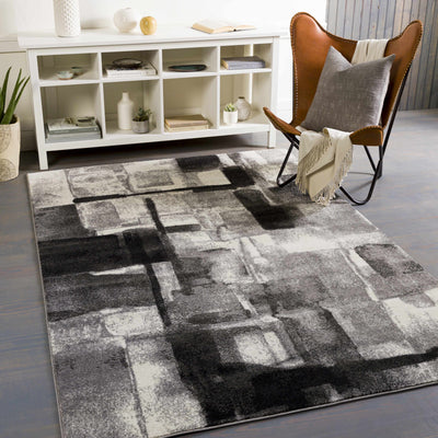 Porterville Abstract Black&White Area Rug