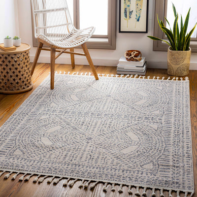 Camira Gray Dotted Tassel Rug - Clearance