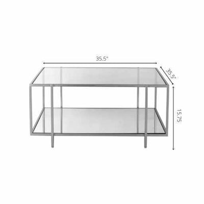 Portonovo Modern Glass Metal Coffee Table