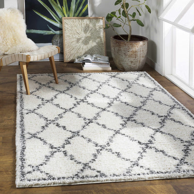 Yelverton Cream Trellis Plush Rug - Clearance