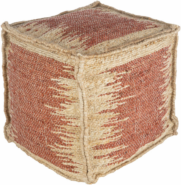 Rhuddlan Jute Rust Pouf