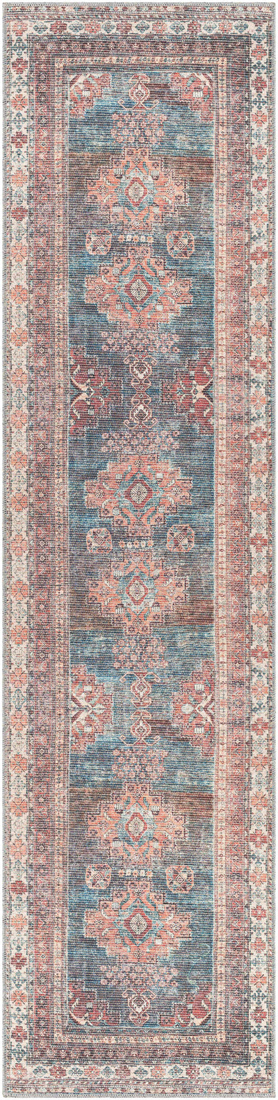 Baltinglass Rust & Blue Washable Rug