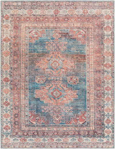 Baltinglass Rust & Blue Washable Rug