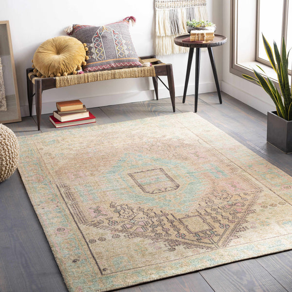 Rickinghall Peach&Sage Medallion Beige Rug