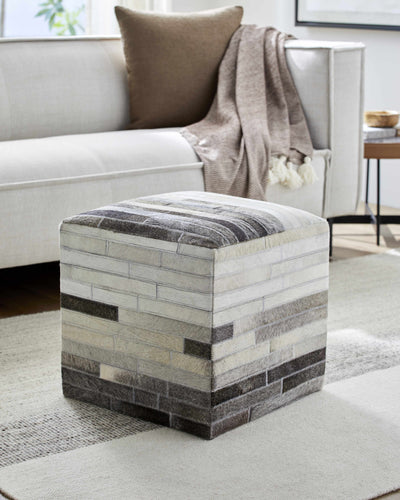 Romagnese Hair On Hide Ottoman