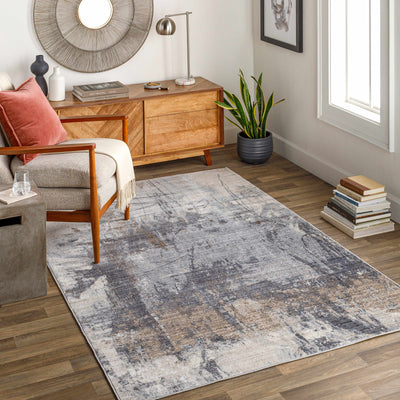 Eulomogo 9x12 Charcoal Abstract Rug - Clearance