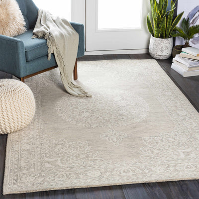 Roessleville Cream Wool Area Rug